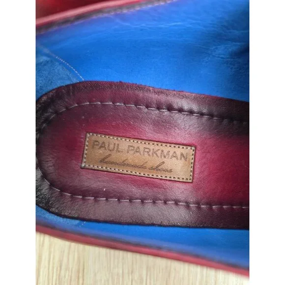 Paul Parkman Cap toe Multicolor Burnish Leather Oxford Dress Shoes 43 9.5 10 - Picture 9 of 12